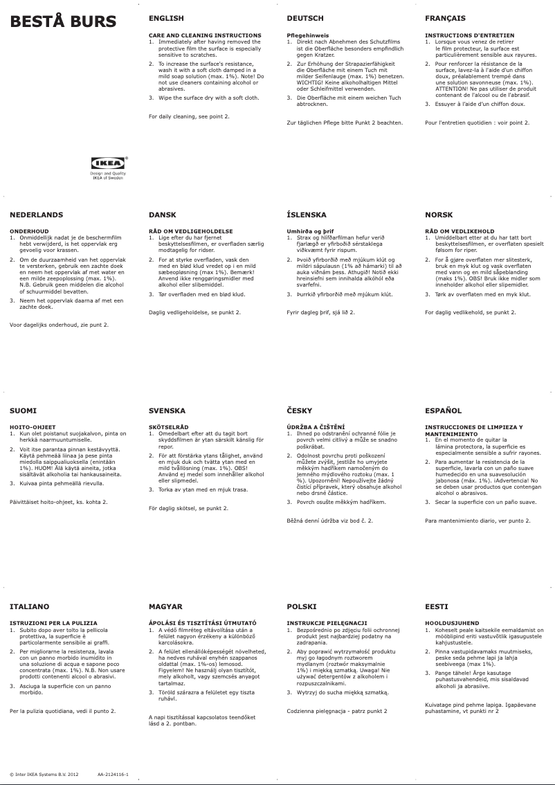 Page 1 de la notice Mode d'emploi Ikea BESTA BURS