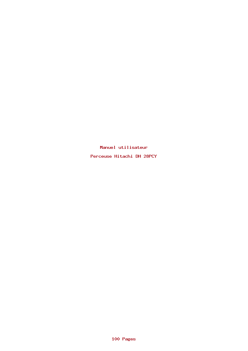 Page 1 de la notice Manuel utilisateur Hitachi DH 28PCY