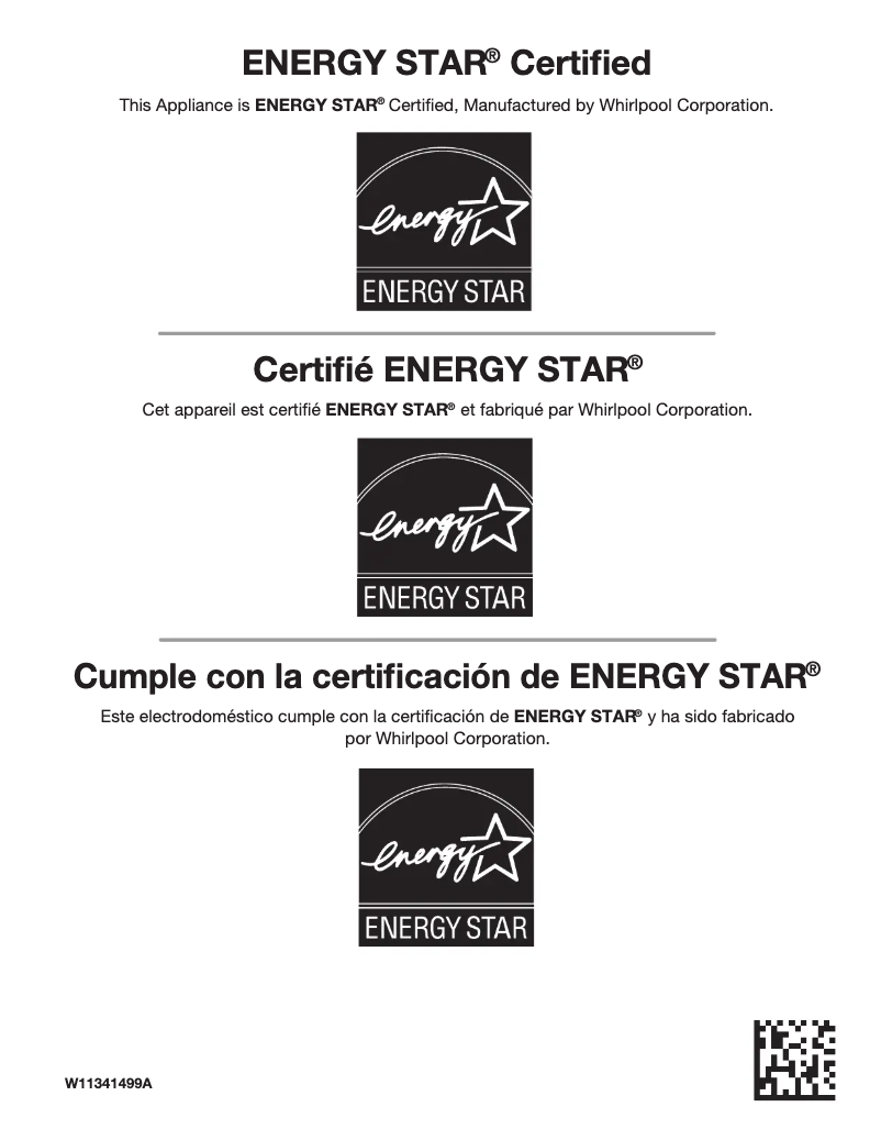 Página 1 del manual Etiqueta energética Whirlpool WTW7120HW