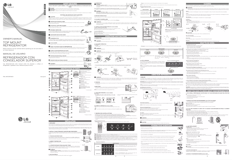 Page 1 de la notice Manuel utilisateur LG GM-B473UQA