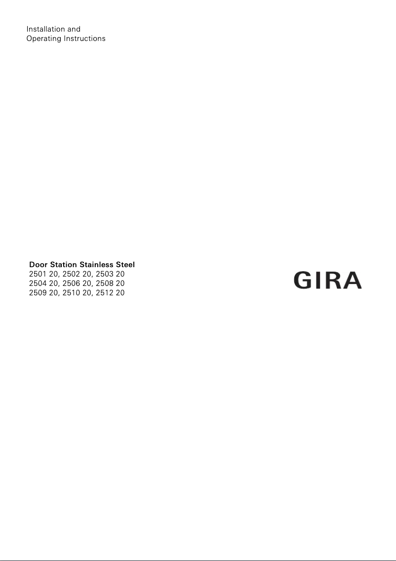 Página 1 del manual Manual de usuario Gira 2509 20