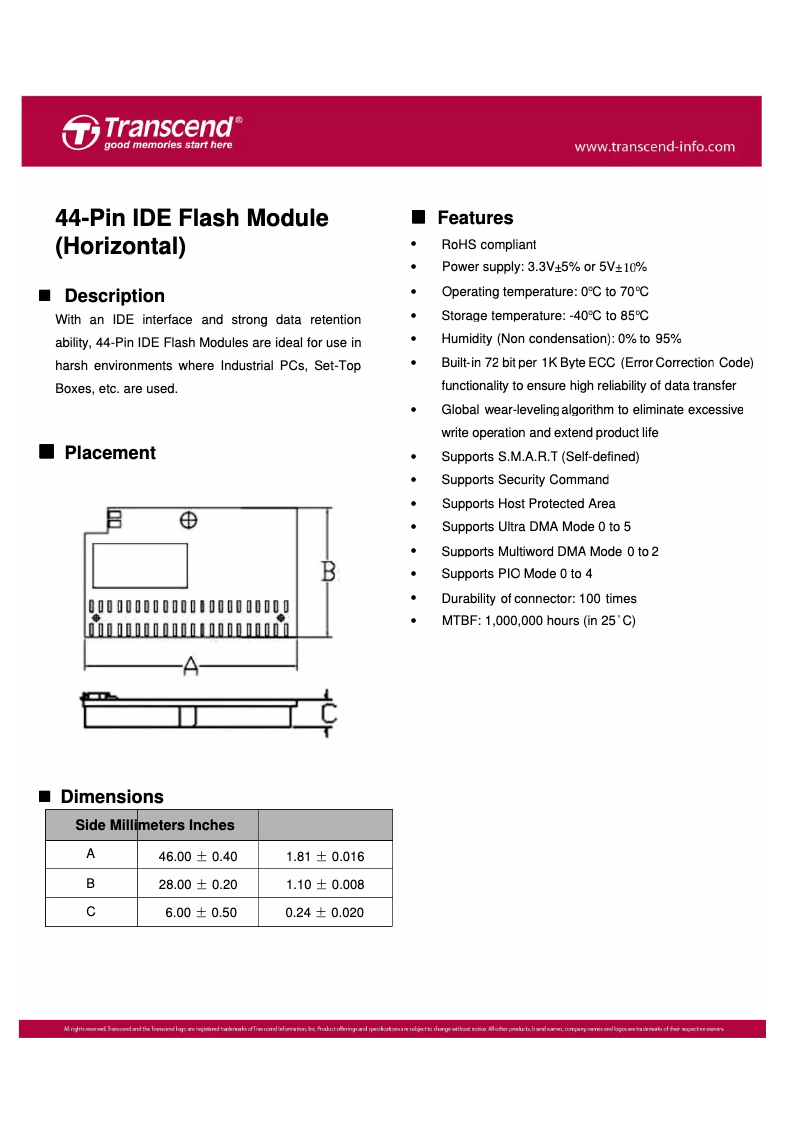 Página 1 del manual Manual de usuario Transcend TS512MPTM820