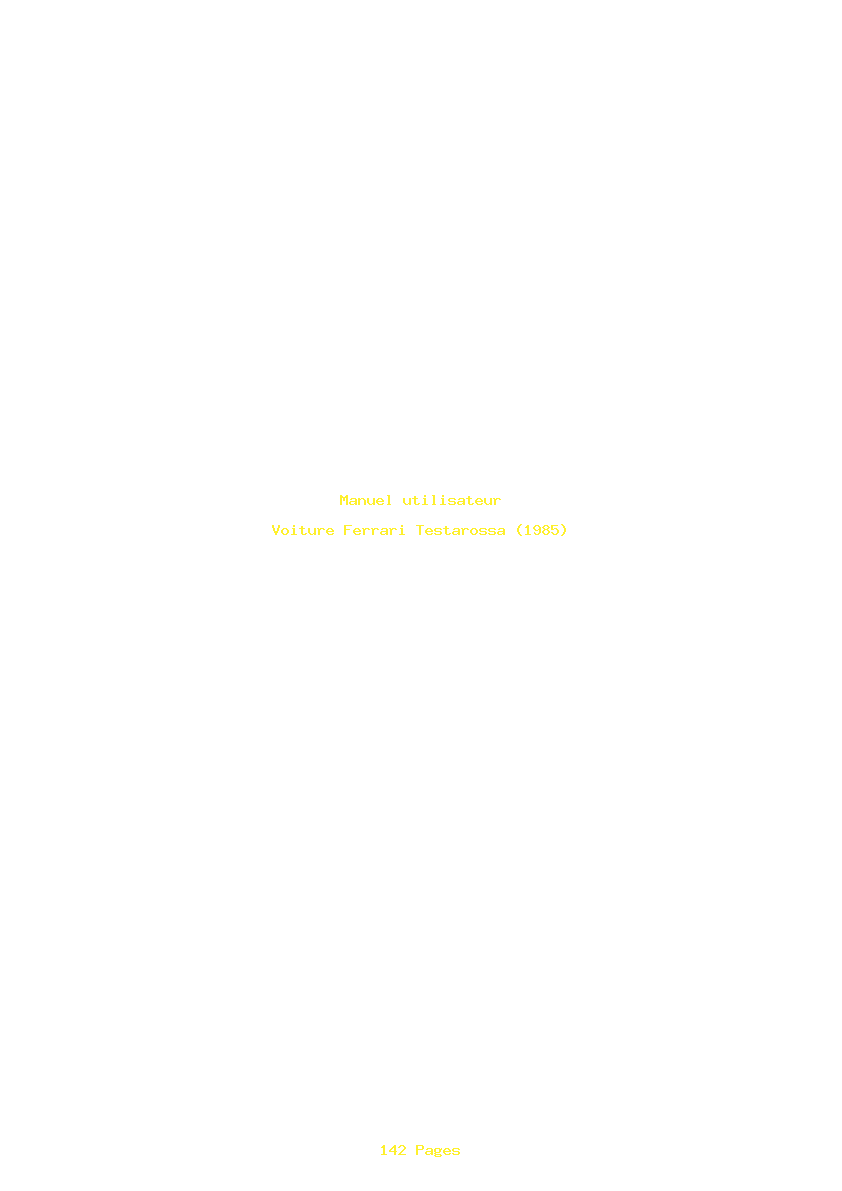 Page 1 de la notice Manuel utilisateur Ferrari Testarossa (1985)