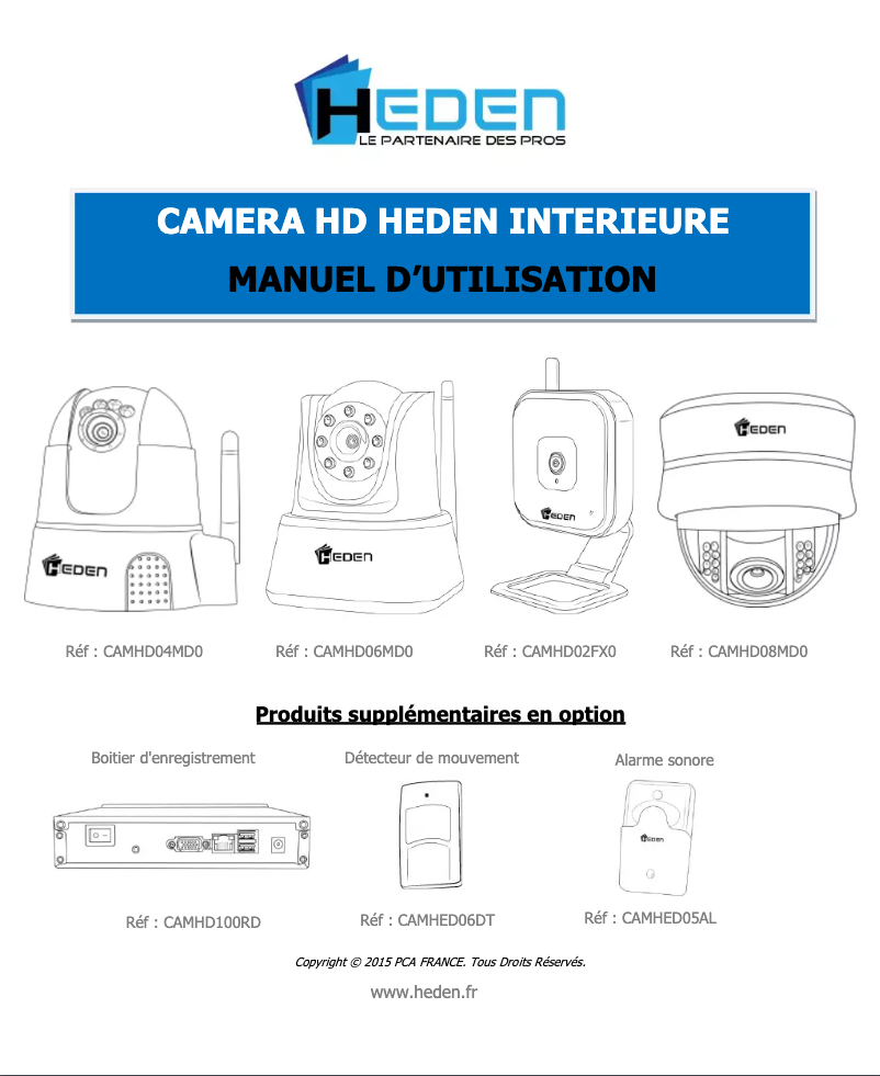 Page 1 of the manual User Manual Heden CAMHD08MD0