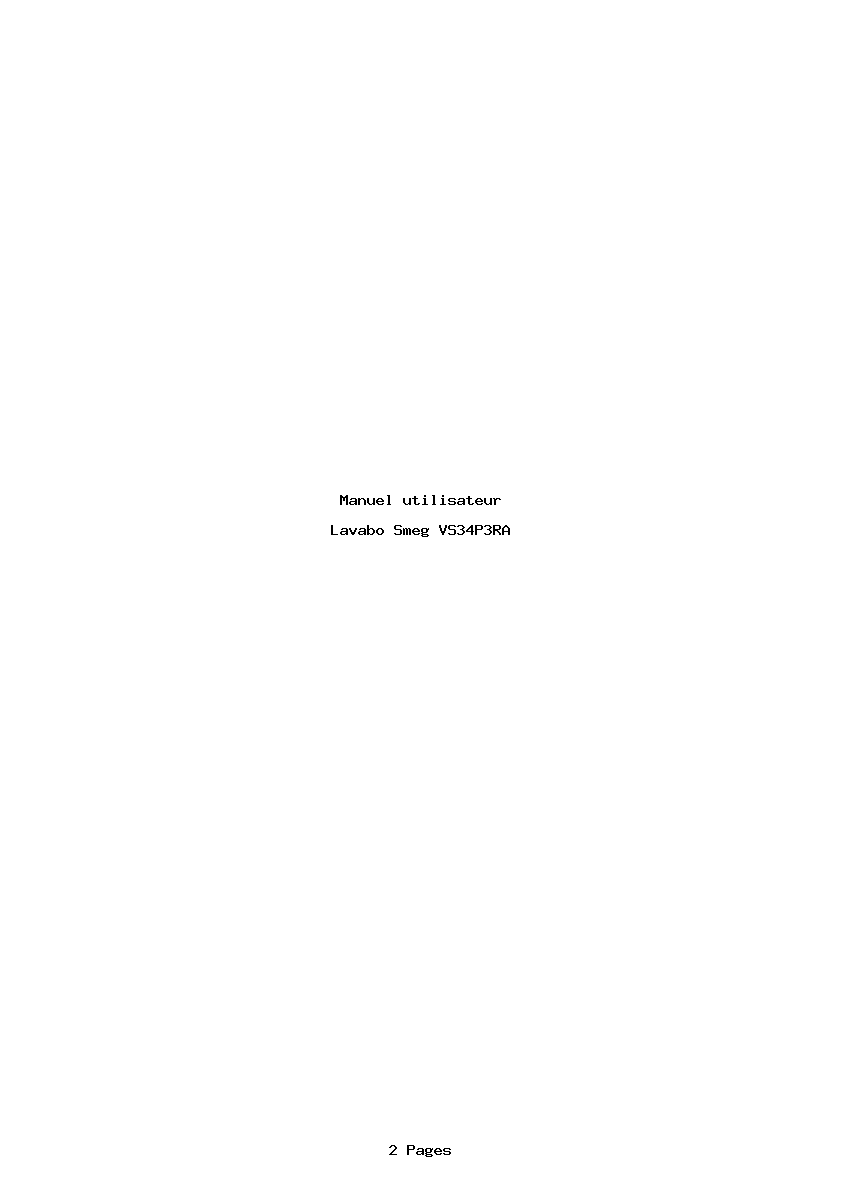 Page 1 de la notice Manuel utilisateur Smeg VS34P3RA