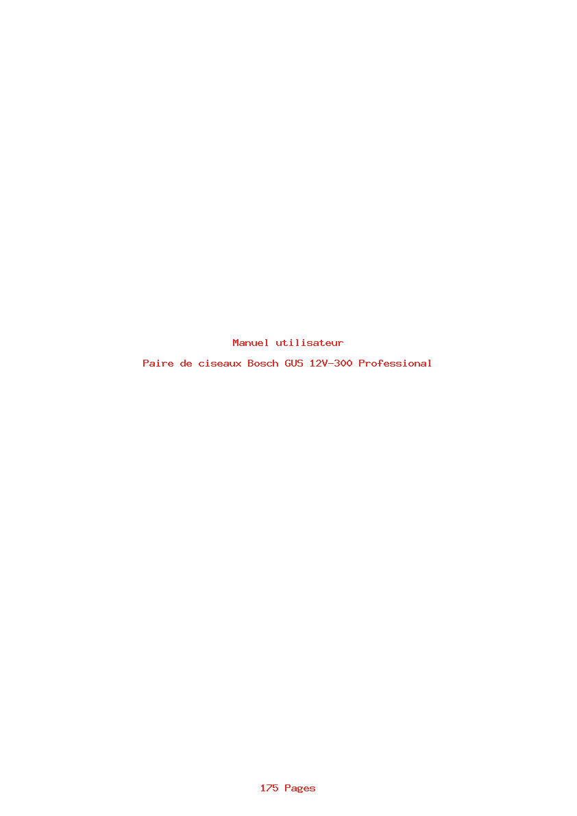 Page 1 de la notice Manuel utilisateur Bosch GUS 12V-300 Professional
