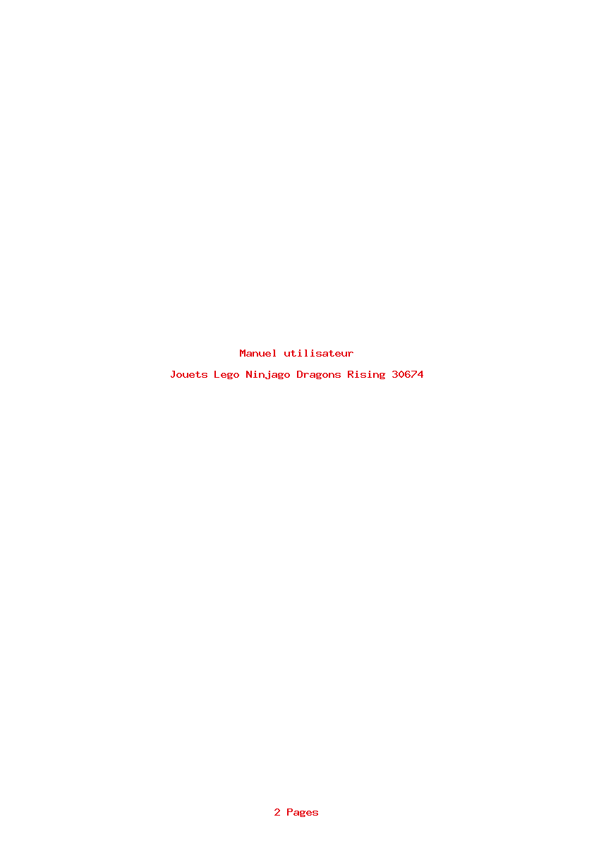 Page 1 de la notice Manuel utilisateur Lego Ninjago Dragons Rising 30674