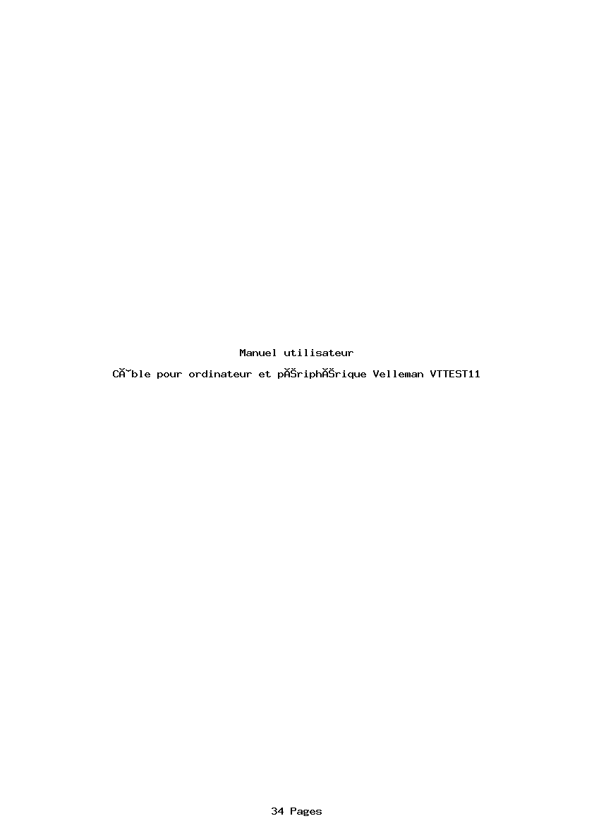 Page 1 de la notice Manuel utilisateur Velleman VTTEST11