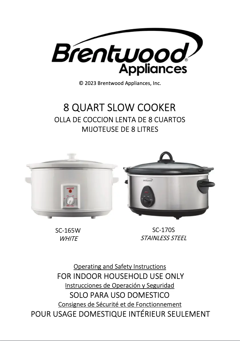 Page 1 de la notice Manuel utilisateur Brentwood SC-165W