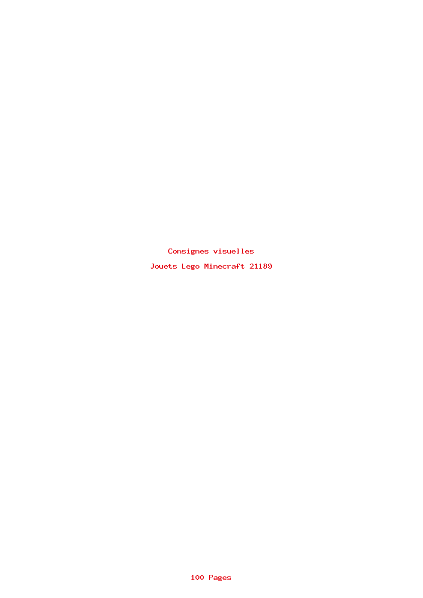Page 1 de la notice Consignes visuelles Lego Minecraft 21189