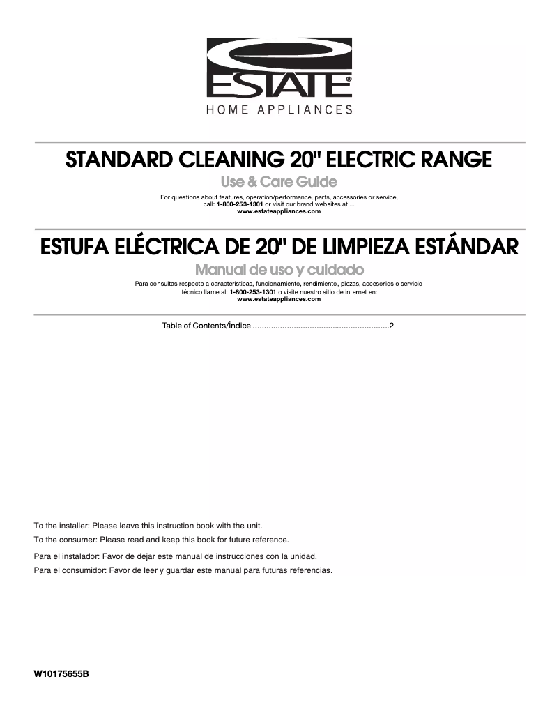 Página 1 del manual Manual de usuario Estate TEP222VAB