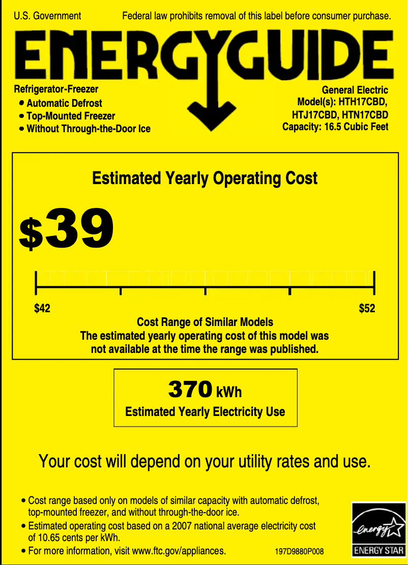 Página 1 del manual Etiqueta energética Hotpoint HTH17CBDRBB