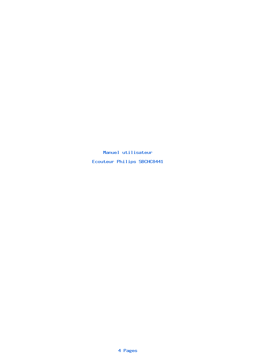 Page 1 de la notice Manuel utilisateur Philips SBCHC8441