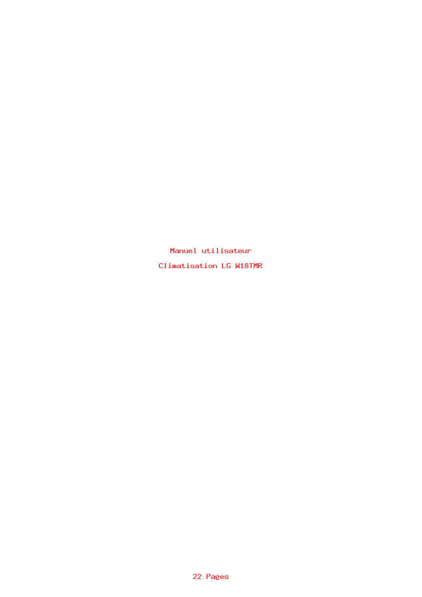 Page 1 de la notice Manuel utilisateur LG W18TMR