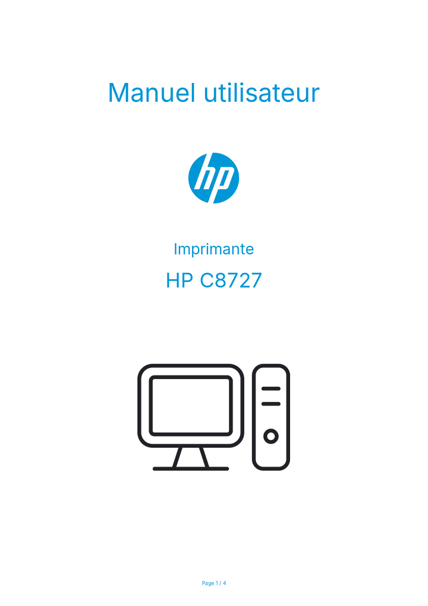 Page 1 de la notice Manuel utilisateur HP C8727
