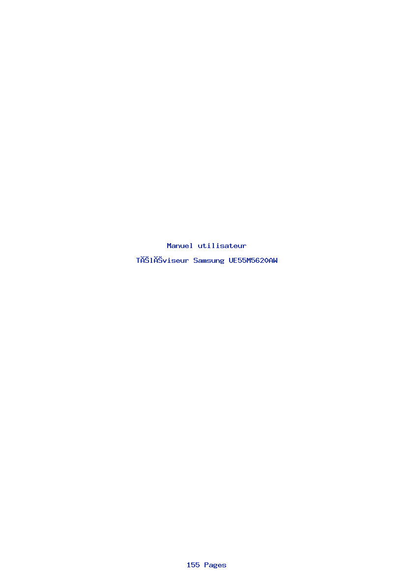 Page 1 de la notice Manuel utilisateur Samsung UE55M5620AW