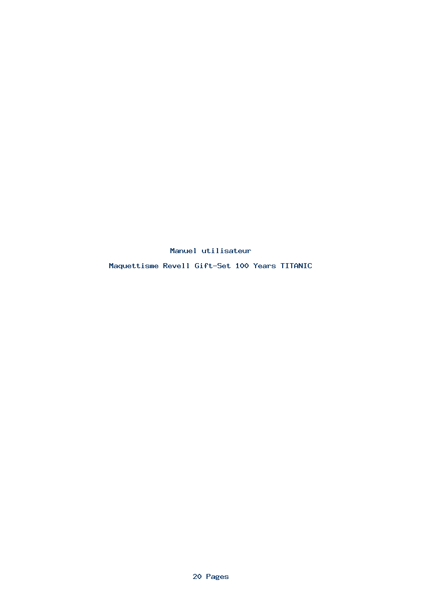Page 1 de la notice Manuel utilisateur Revell Gift-Set 100 Years TITANIC