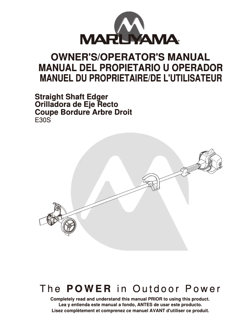 Page 1 de la notice Manuel utilisateur Maruyama E30S