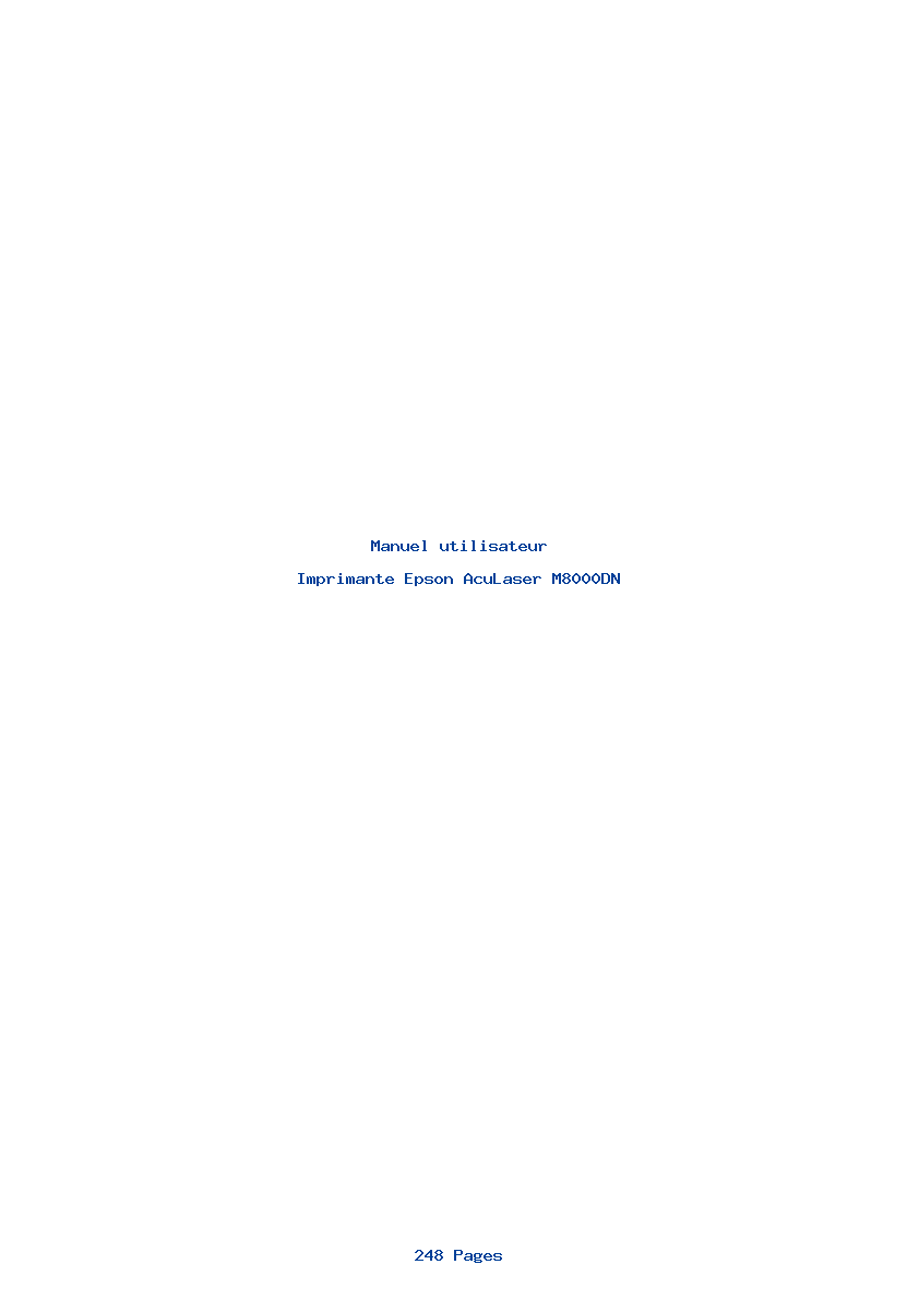 Page 1 de la notice Manuel utilisateur Epson AcuLaser M8000DN