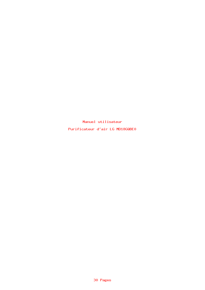 Page 1 de la notice Manuel utilisateur LG MD18GQBE0