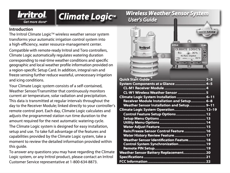 Página 1 del manual Manual de usuario Irritrol CL-R1