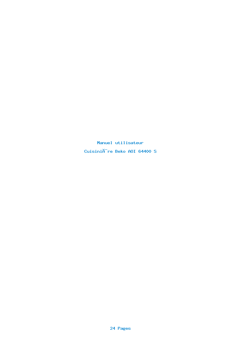 Page 1 de la notice Manuel utilisateur Beko AOI 64400 S