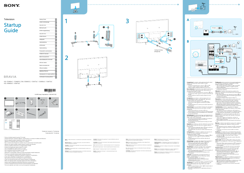 Page 1 de la notice Manuel utilisateur Sony Bravia KDL-50W807C