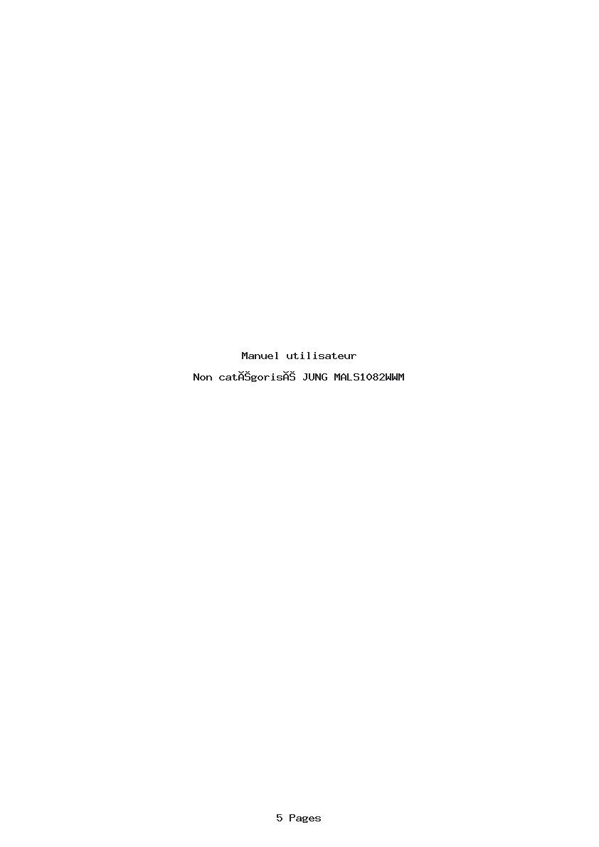 Image de la première page du manuel de l'appareil MALS1082WWM