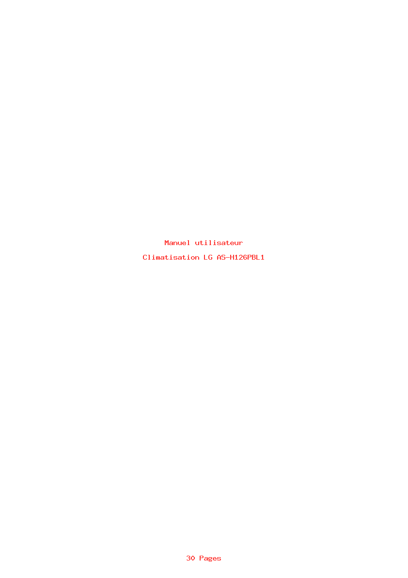 Page 1 de la notice Manuel utilisateur LG AS-H126PBL1