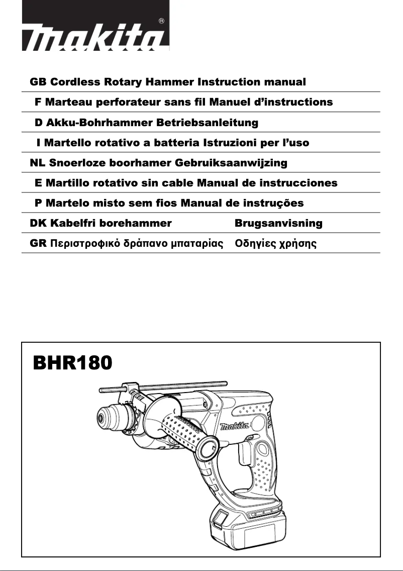 Página 1 del manual Manual de usuario Makita BHR180
