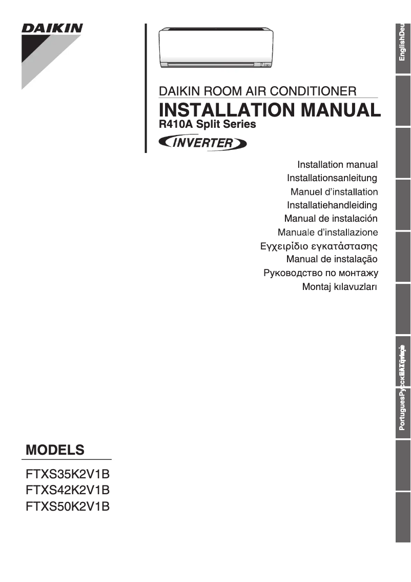 Page 1 de la notice Manuel utilisateur Daikin Inverter FTXS35K2V1B