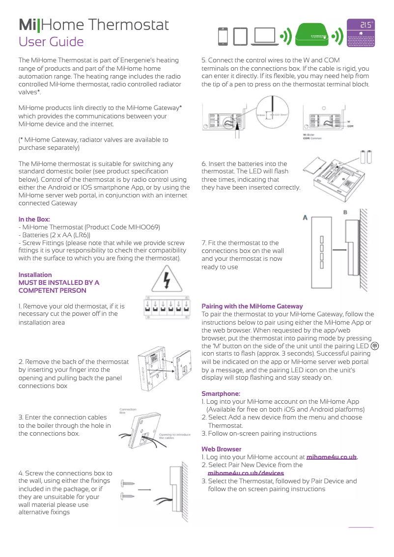 Page 1 of the manual User Manual EnerGenie MIHO099