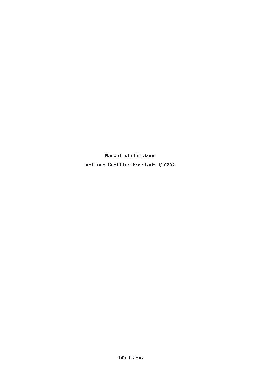 Page 1 de la notice Manuel utilisateur Cadillac Escalade (2020)