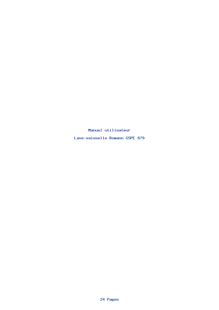 Page 1 de la notice Manuel utilisateur Bomann GSPE 879