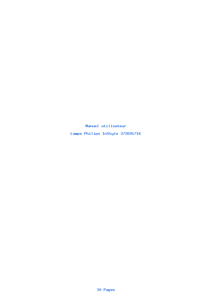 Page 1 de la notice Manuel utilisateur Philips InStyle 372691716