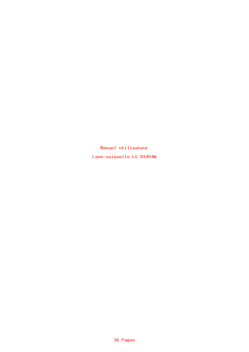 Page 1 de la notice Manuel utilisateur LG D1454W
