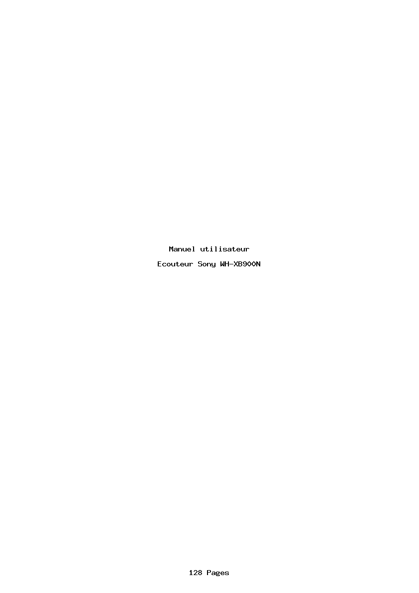 Page 1 de la notice Manuel utilisateur Sony WH-XB900N