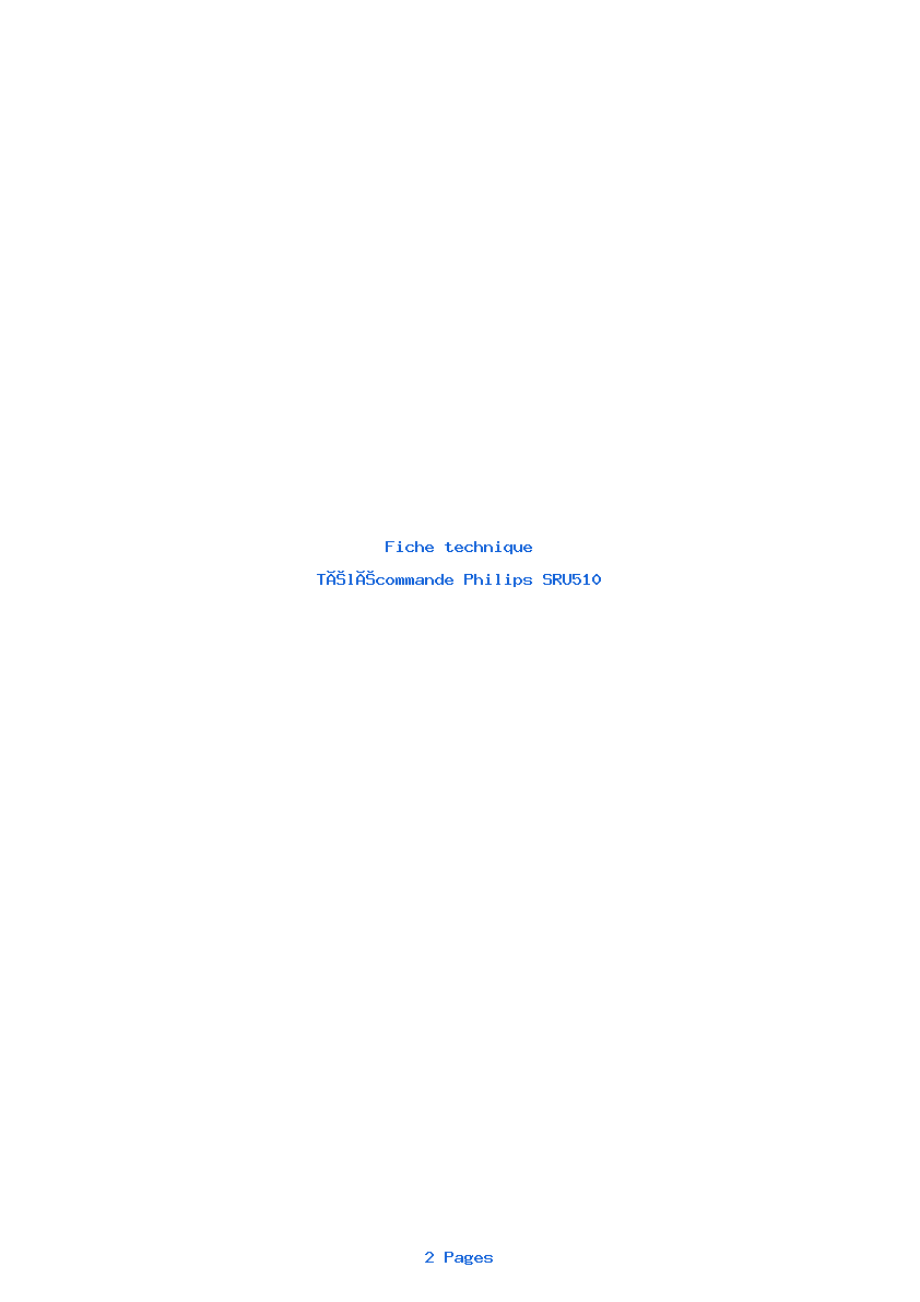 Image de la première page du manuel de l'appareil SRU510