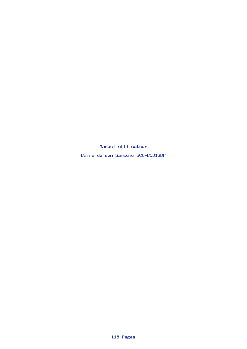 Page 1 de la notice Manuel utilisateur Samsung SCC-B5313BP