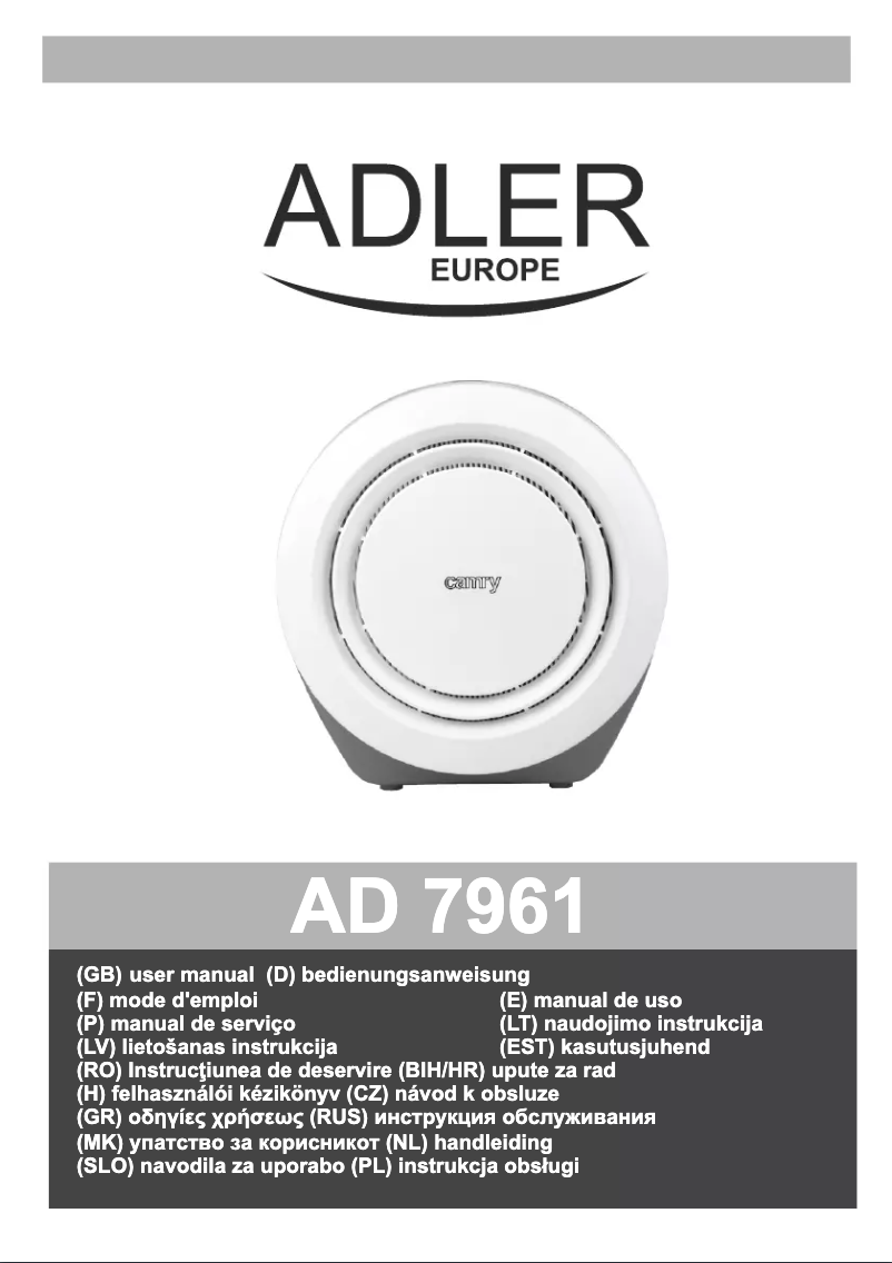 Page 1 de la notice Manuel utilisateur Adler AD7961