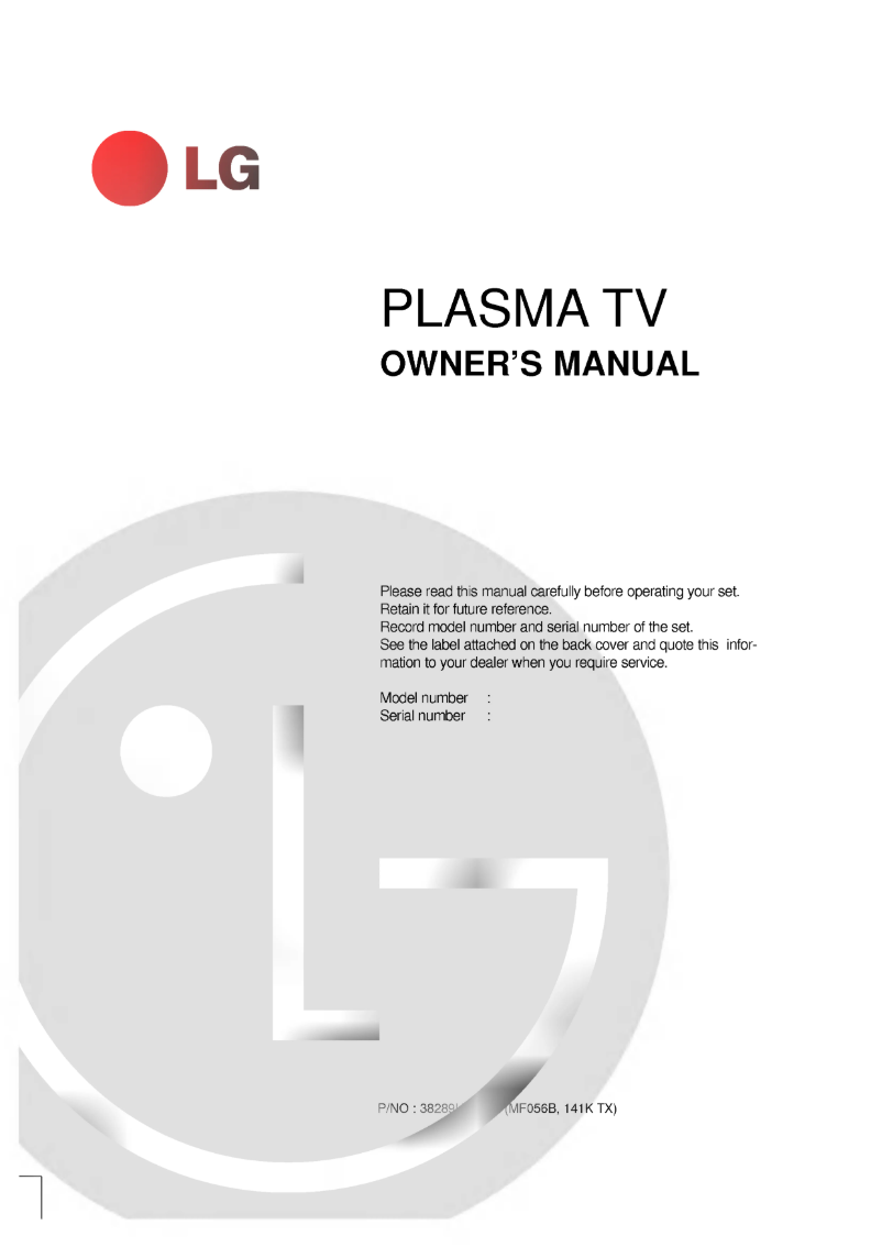 Page 1 of the manual User Manual LG 42PM3MVC