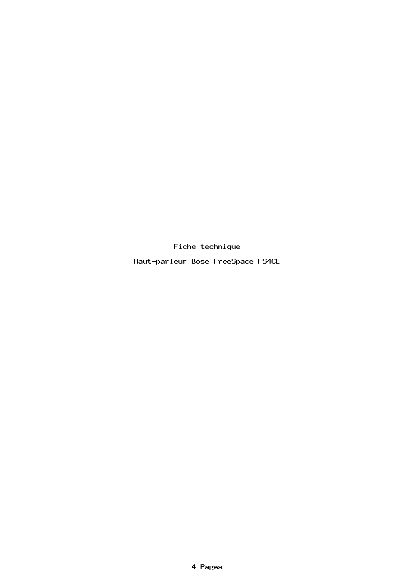 Page 1 de la notice Fiche technique Bose FreeSpace FS4CE