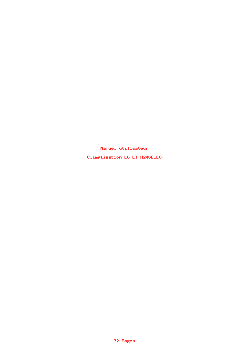 Page 1 de la notice Manuel utilisateur LG LT-H246ELE0