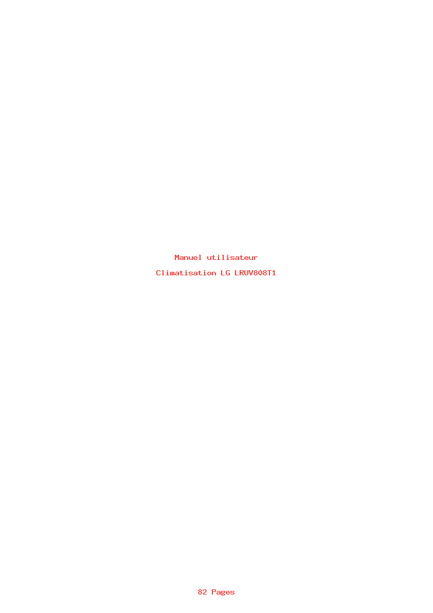 Page 1 de la notice Manuel utilisateur LG LRUV808T1