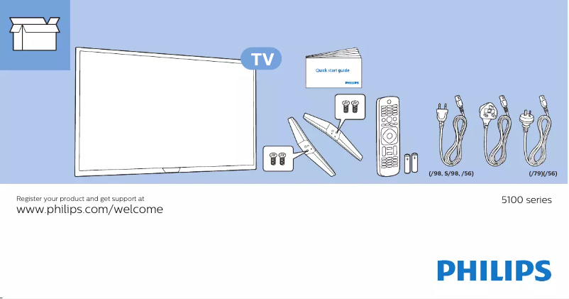 Page n°1 - Guide de démarrage rapide Philips 5100 series 32PHT5102