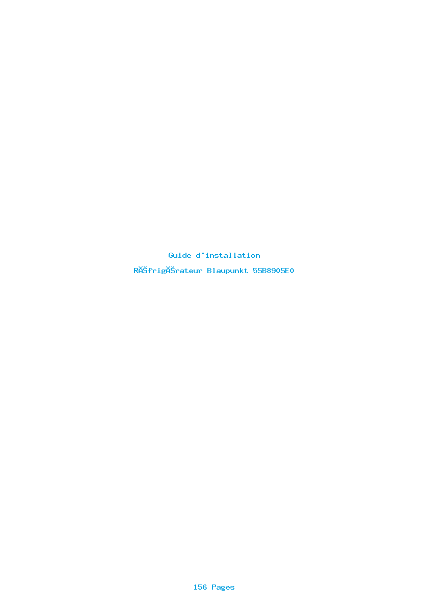 Page 1 de la notice Guide d'installation Blaupunkt 5SB890SE0