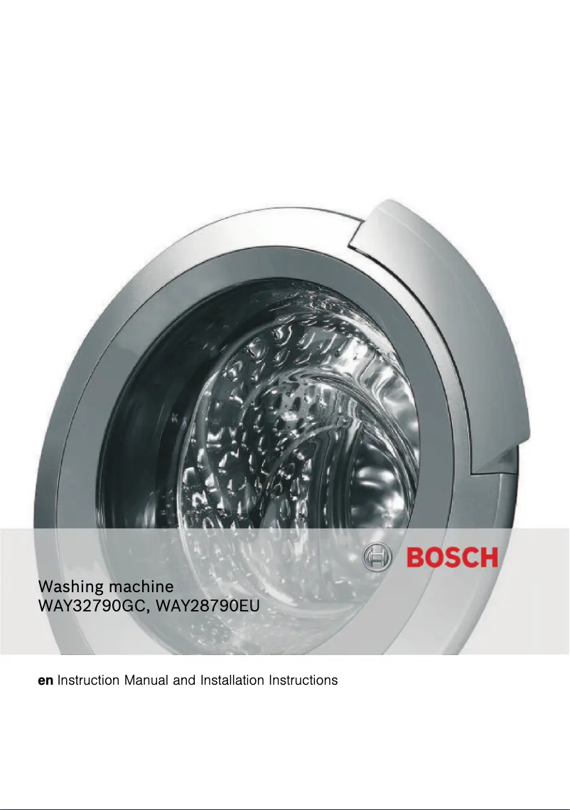 Page 1 of the manual User Manual Bosch WAY28790EU