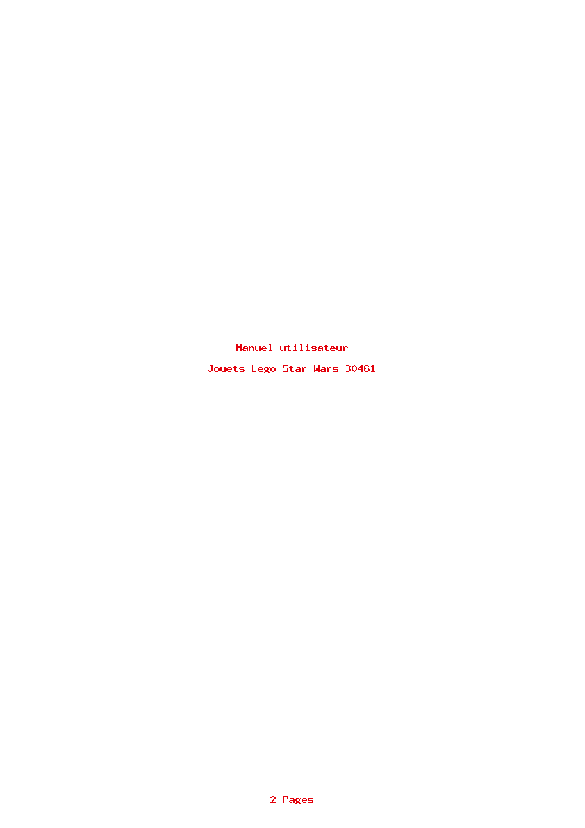 Page 1 de la notice Manuel utilisateur Lego Star Wars 30461
