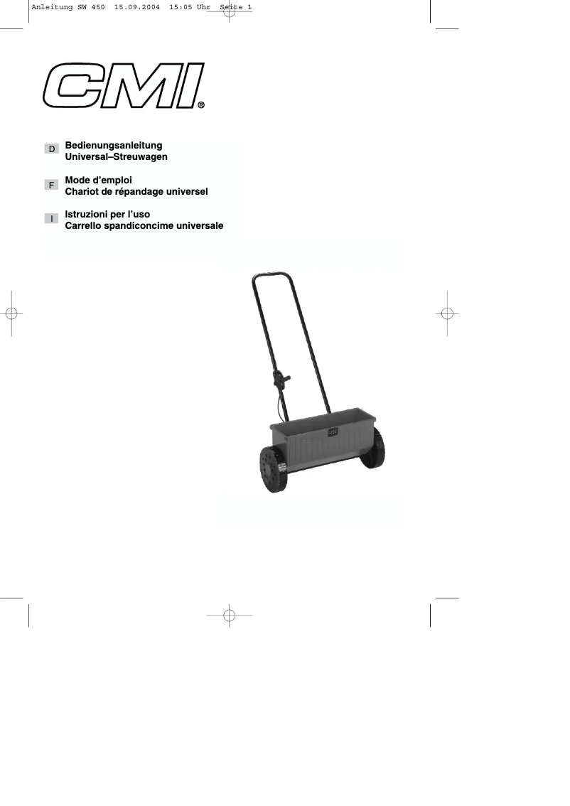 Page 1 of the manual User Manual CMI SW 450
