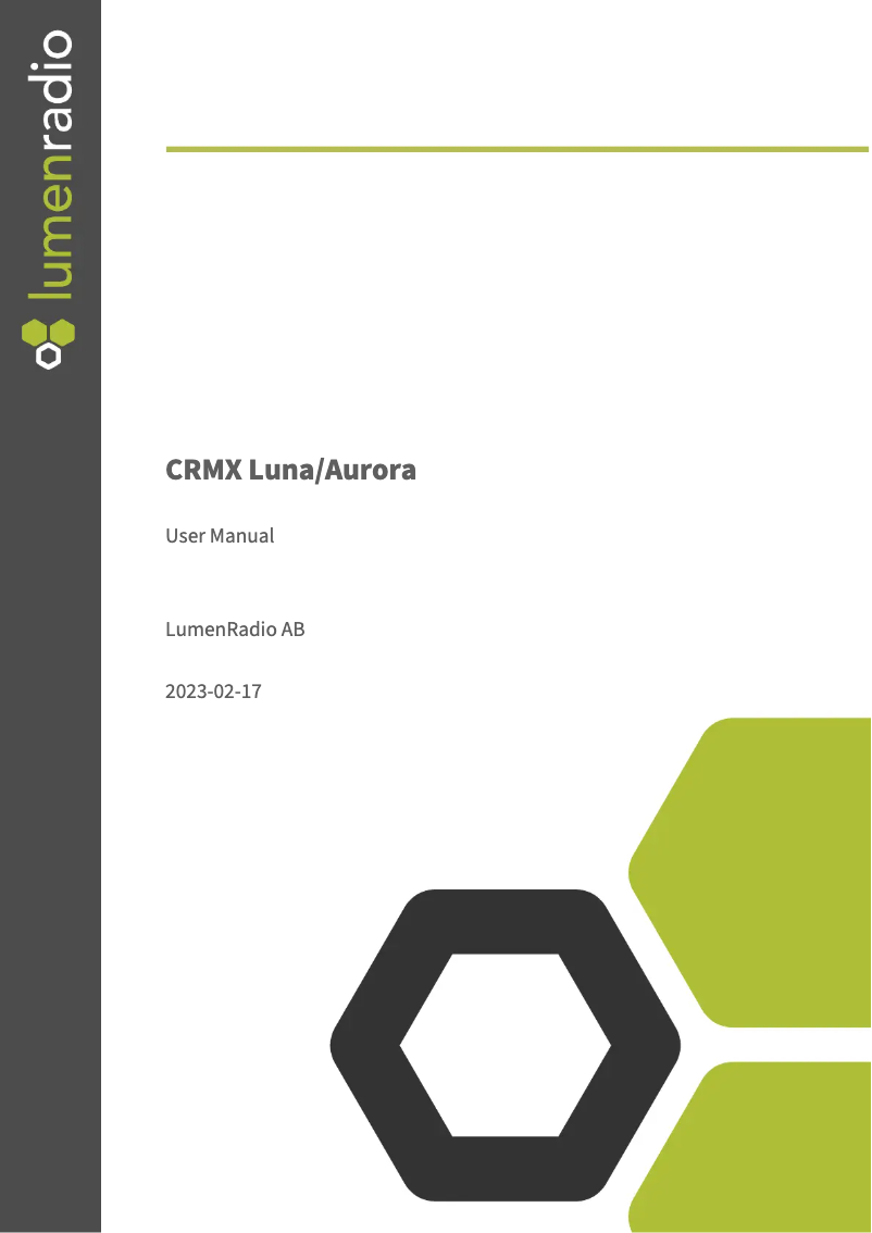 Page 1 de la notice Manuel utilisateur LumenRadio CRMX Luna